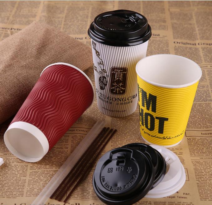 생태 친절한 서류상 마시는 컵, 주문 테이크아웃 커피 잔 모양 OEM