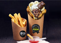 12oz 16oz French Fry Cups , PE Coated Disposable French Fry Containers