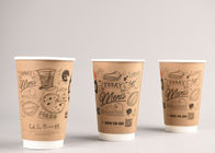Brown Kraft Double Wall Paper Cups Biodegradable For Tea / Coffee