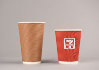 뚜껑을 가진 인쇄지 격리된 마시는 컵, 재사용할 수 있는 잔물결 포장 뜨거운 컵