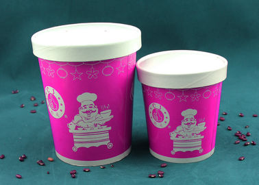 중국 자주색 서류상 수프 컵, 로고 인쇄를 가진 격리된 처분할 수 있는 국 사발 공장